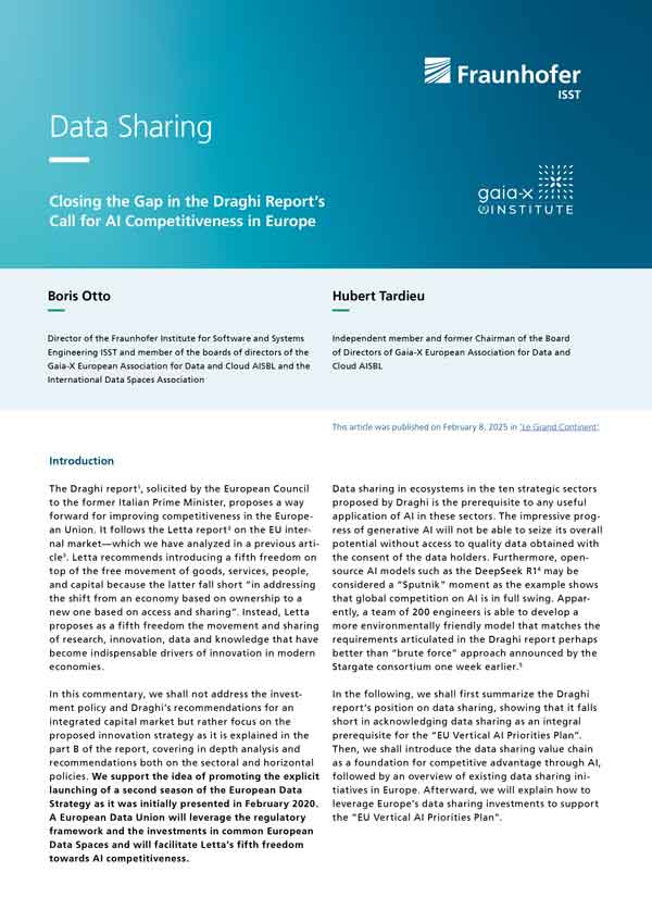 Cover der Publikation Data Sharing – Closing the Gap ...